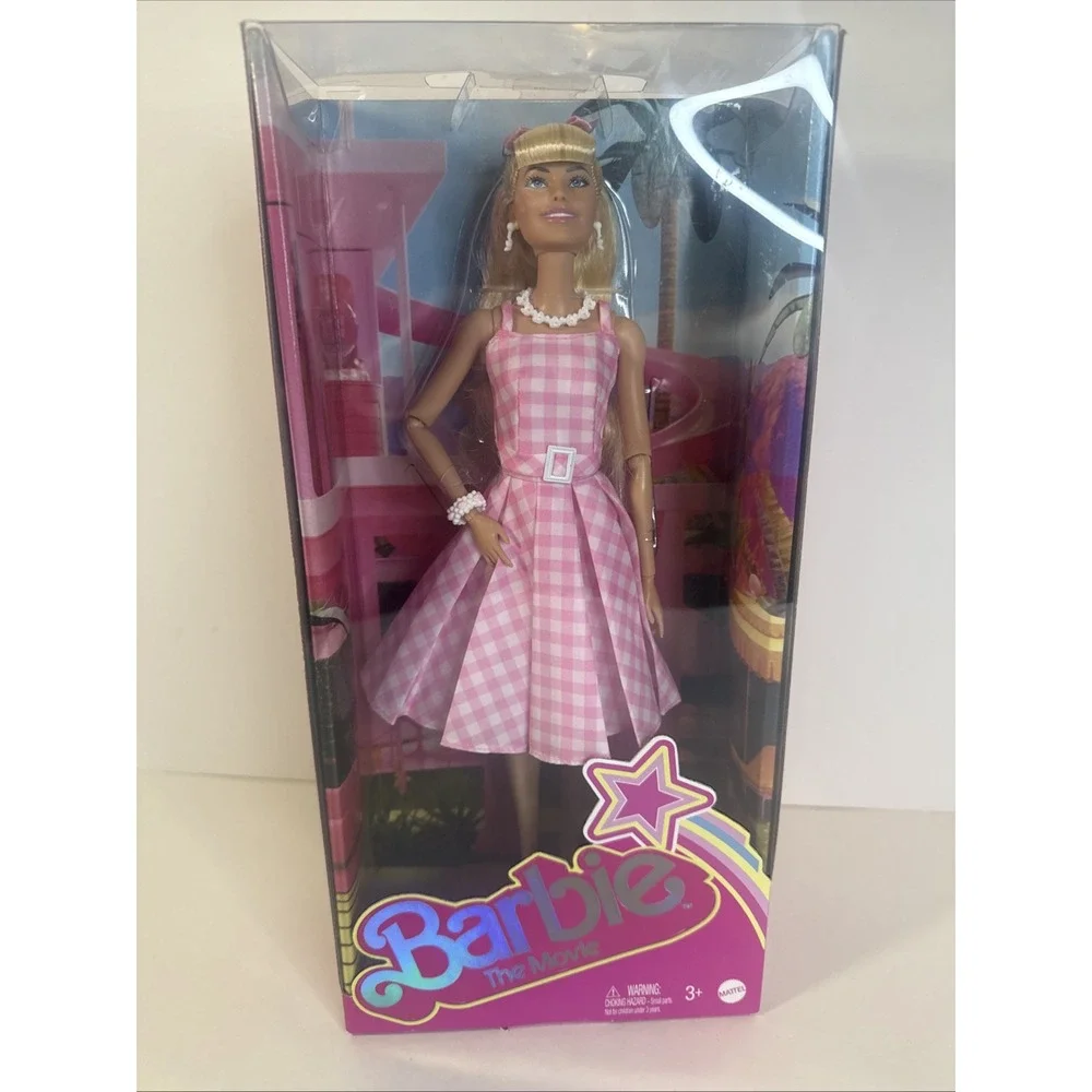 Barbie The Movie Margot Robbie Pink Gingham Dress Doll‎ Brand New HPJ96. BNIB